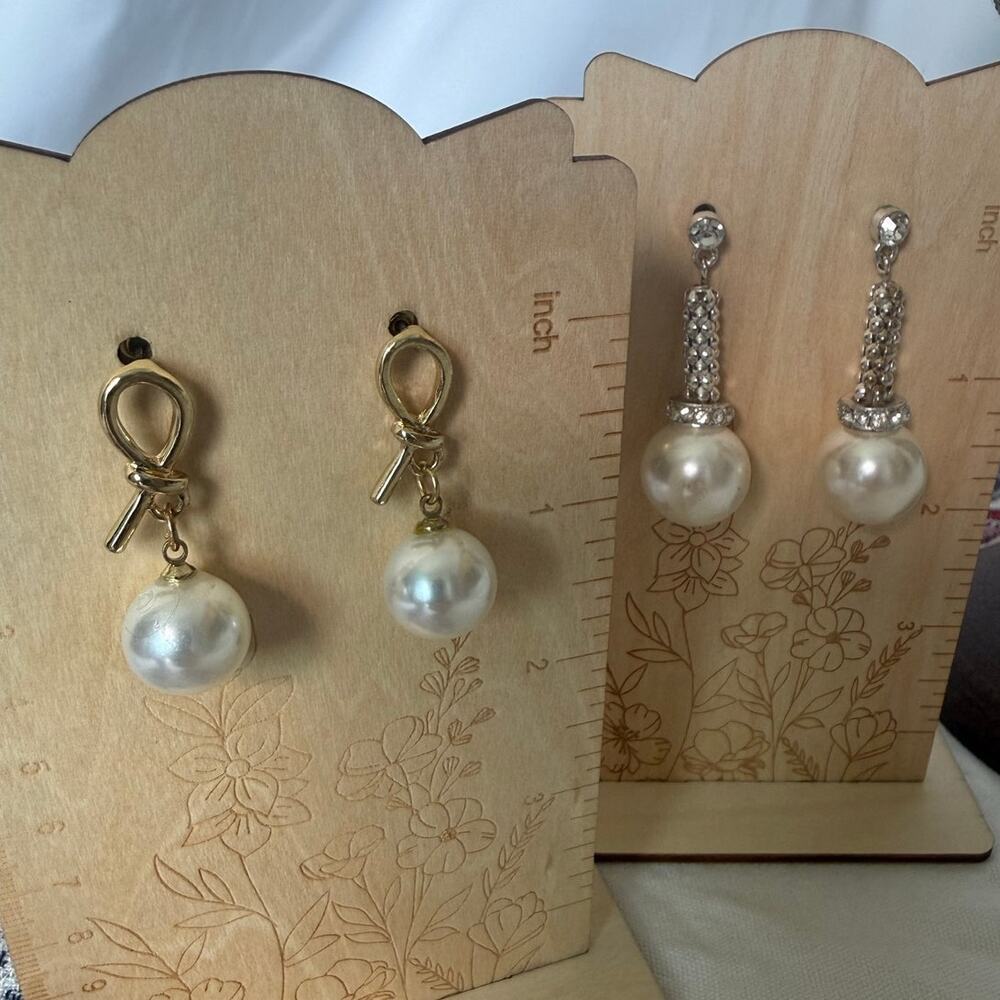 Vintage Faux Pearl Jewelry Lot Marvella Japan Necklaces Earrings Mid Century - Picture 3 of 14